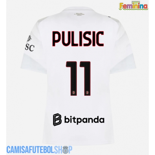 Camisa de time de futebol AC Milan Christian Pulisic #11 Replicas 2º Equipamento Feminina 2026-27 Manga Curta